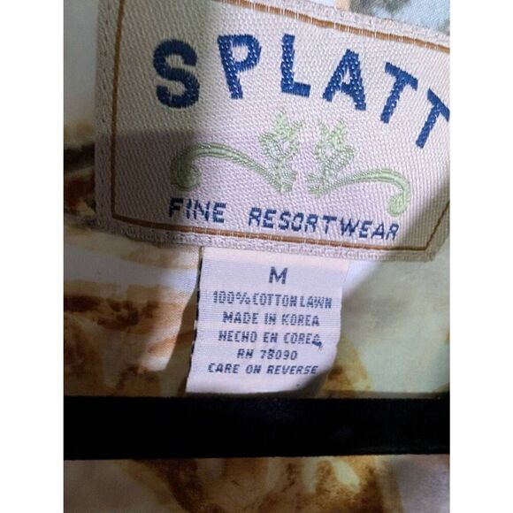 Splatt Island Shores, Beige and Green, Palm Pattern Hawaiian Island Style Tropic - Picture 4 of 6